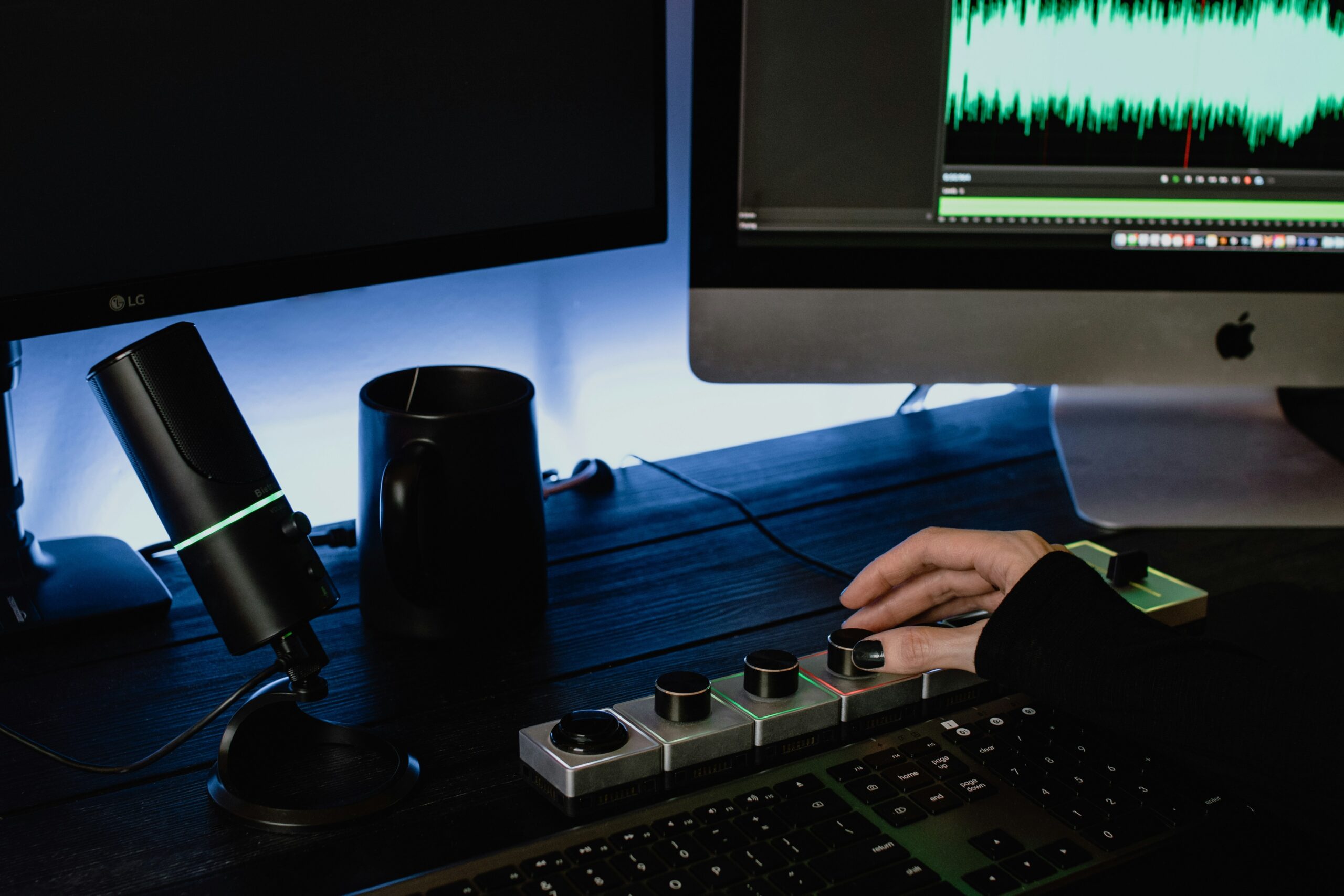 streaming setup with microphone